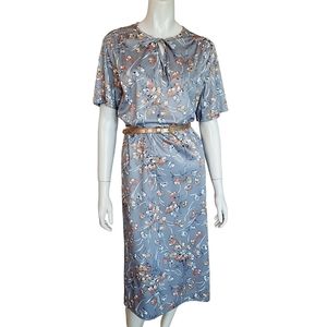 VINTAGE 70s Dress size XL Hand-sewn Stretch Midi Versatile Size
